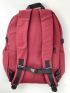 Letter Patch Laptop Backpack Red Multi-Pocket Large Capacity For Daily