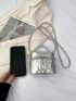 Mini Quilted Bucket Bag Silver Funky Chain Strap