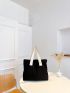 Oversized Shopper Bag Two Tone Casual