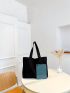 Oversized Shopper Bag Solid Black Minimalist