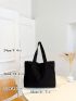 Oversized Shopper Bag Solid Black Minimalist