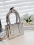 Mini Embossed Detail Square Bag Metallic Funky