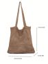 Minimalist Hollow Out Crochet Bag Shoulder Bag, Trendy Woven Summer Beach Bag