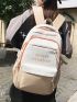 Medium Classic Backpack Colorblock Letter Graphic