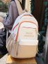 Medium Classic Backpack Colorblock Letter Graphic