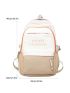 Medium Classic Backpack Colorblock Letter Graphic