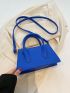 Small Litchi Embossed Double Handle Baguette Bag Minimalist