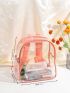 Clear Contrast Binding Classic Backpack Mesh Pocket