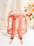 Clear Contrast Binding Classic Backpack Mesh Pocket