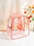 Clear Contrast Binding Classic Backpack Mesh Pocket