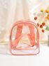 Clear Contrast Binding Classic Backpack Mesh Pocket