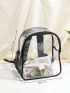 Clear Contrast Binding Classic Backpack Mesh Pocket