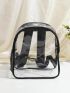 Clear Contrast Binding Classic Backpack Mesh Pocket