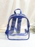 Clear Contrast Binding Classic Backpack Mesh Pocket