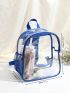 Clear Contrast Binding Classic Backpack Mesh Pocket