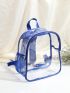 Clear Contrast Binding Classic Backpack Mesh Pocket