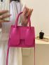 Mini Letter Print Handbag, Trendy Shoulder Bag Suitable For Shopping, Walking, Office