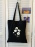 Small Floral Graphic Shopper Bag Preppy