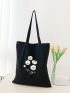 Small Floral Graphic Shopper Bag Preppy