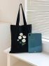 Small Floral Graphic Shopper Bag Preppy