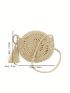 Small Straw Bag Tassel & Bead Decor Vacation