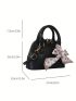 Small Dome Bag Litchi Embossed Twilly Scarf Decor