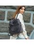 PU Leather Backpack Purse for Women Fashion Multipurpose Design Handbag Ladies Shoulder Bags Travel Backpack Black