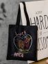 Small Heart & Letter Graphic Shopper Bag Preppy