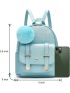 Girls Fashion Backpack Mini Backpack Purse for Women Teenage Girls Purses PU Leather Pompom Backpack Shoulder Bag