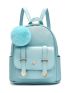 Girls Fashion Backpack Mini Backpack Purse for Women Teenage Girls Purses PU Leather Pompom Backpack Shoulder Bag