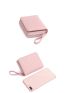 Letter Graphic Multiple Card Slots With Zipper Pink