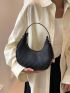 Fashion Exquisite Shopping Bag Retro Casual Women Shoulder Bag PU Solid Color Handbag