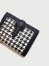 Two Tone Small Wallet Houndstooth Pattern Bifold