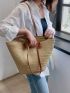 Straw Woven Tote Bag, Beach Bag, Boho Style Handbag For Travel Vacation