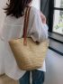 Straw Woven Tote Bag, Beach Bag, Boho Style Handbag For Travel Vacation