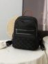 Large Capacity Functional Backpack Quilted Solid Color