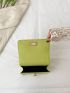 Mini Neon Lime Square Bag Studded Decor Quilted Flap Chain