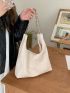 Minimalist Chain Shoulder Tote Bag Solid Color