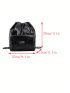 Twist Lock Chain Drawstring Backpack Solid Color