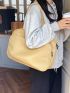 Minimalist Tote Bag Double Handle Solid Color