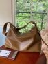 Minimalist Large Capacity Hobo Bag Solid Color