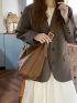 Minimalist Large Capacity Hobo Bag Solid Color