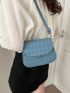 Mini Saddle Bag Argyle Embossed Flap