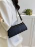 Women Fashion Crossbody Bag Solid Color Pu Messenger Bag Casual Handbag Shoulder Bag