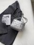 Mini Bucket Bag Metallic Quilted Chain Strap