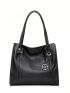 Minimalist Shoulder Tote Bag Genuine Leather Double Handle