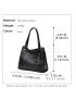 Minimalist Shoulder Tote Bag Genuine Leather Double Handle