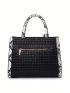 Crocodile Embossed Tote Bag Genuine Leather