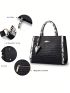 Crocodile Embossed Tote Bag Genuine Leather