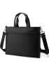 Men Minimalist Double Handle Briefcase Solid Color